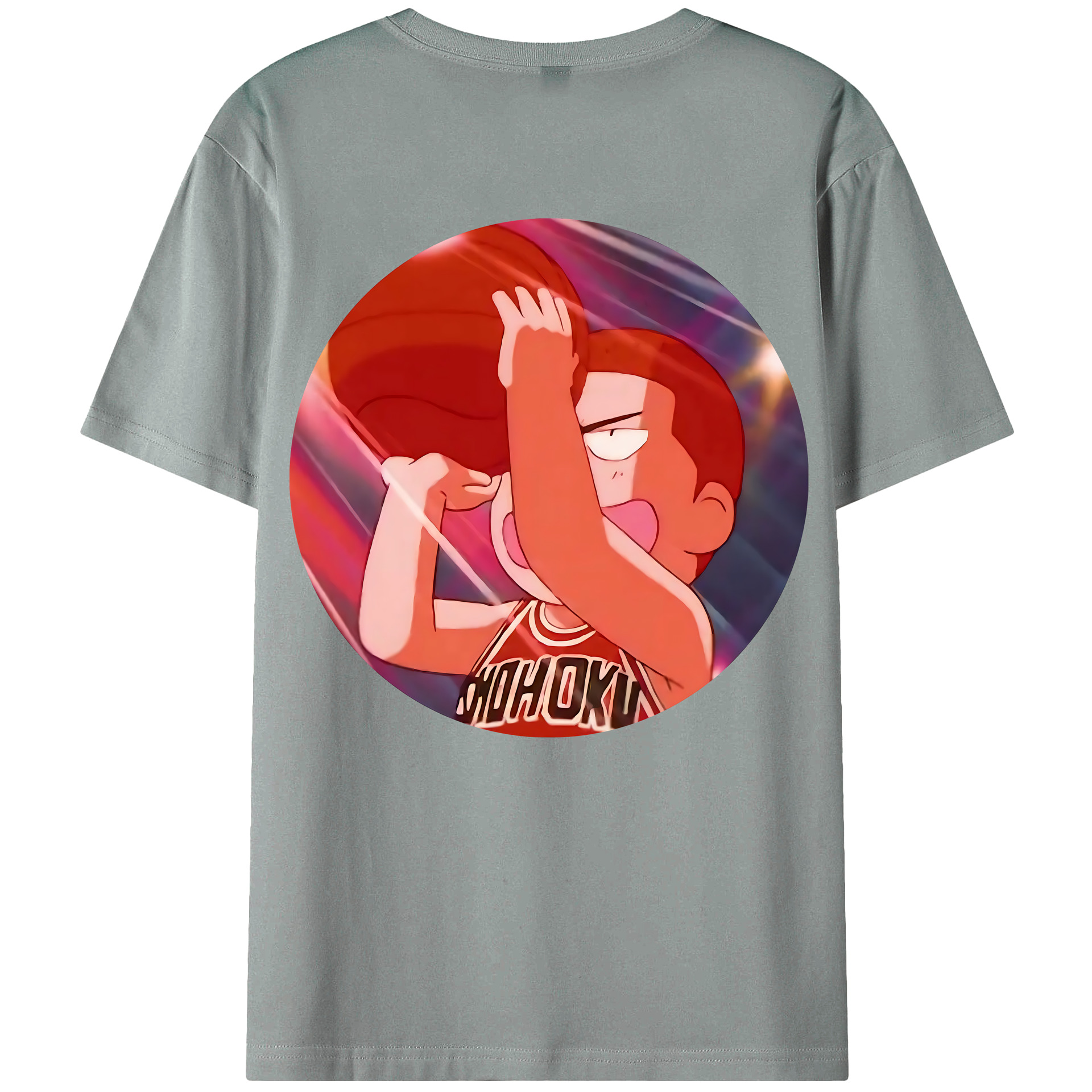 （画像用） SLAM DUNK／スラムダンク 綿100％ メンズ半袖Tシャツ（バックプリント） 通気性
